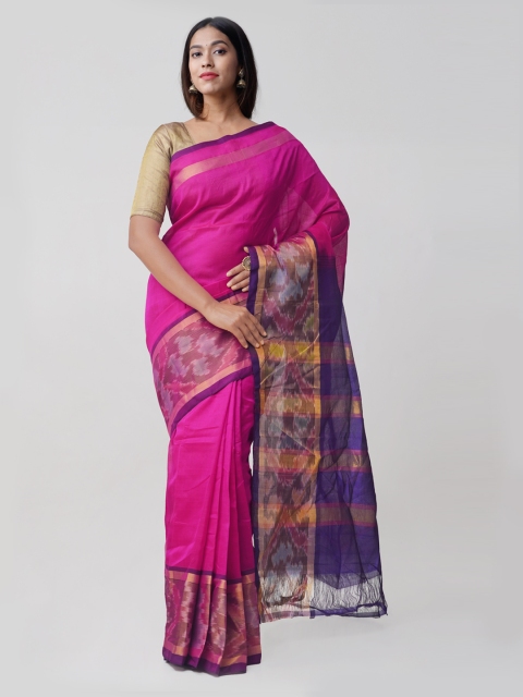 Unnati Silks Pink & Purple Silk Cotton Woven Design Kanjeevaram Handloom Sustainable Saree
Unnati Silks Pink & Purple Silk Cotton Woven Design Kanjeevaram Handloom Sustainable Saree