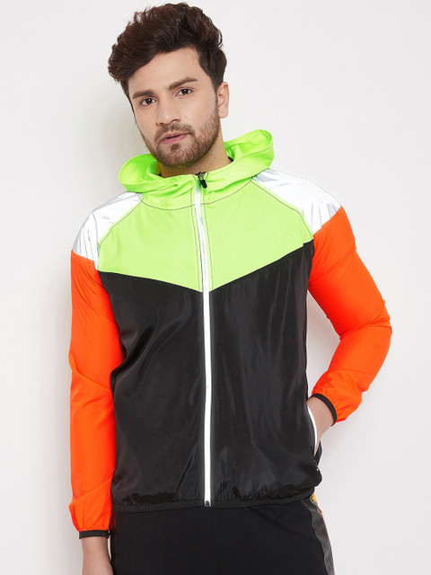FUGAZEE Men Black & Fluorescent Green Colourblocked Windcheater Sporty Jacket
FUGAZEE Men Black & Fluorescent Green Colourblocked Windcheater Sporty Jacket
