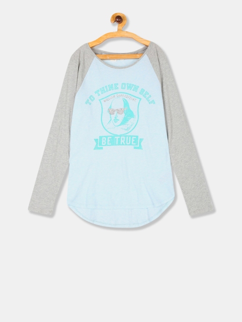 GAP Girls Blue & Grey Printed All Star Baseball Tee