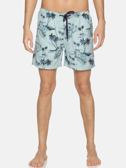 Bene Kleed Men Blue Printed Anti-Bacterial Pure Cotton Boxers