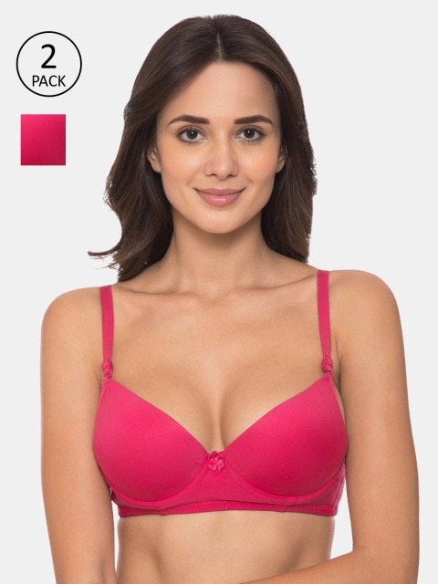Tweens Pack Of 2 Pink Solid Underwired Heavily Padded Everyday Bra