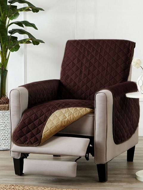Rajasthan Decor Reversible 1 Seater Sofa Cover, Brown