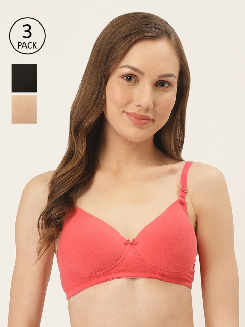 Inner Sense Pack of 3 Solid Non-Wired Lightly Padded Organic Cotton Sustainable T-shirt Bra ISBC068, Pink
Inner Sense Pack of 3 Solid Non-Wired Lightly Padded Organic Cotton Sustainable T-shirt Bra ISBC068, Pink