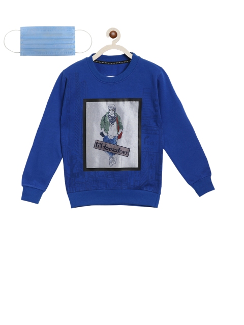 Lil Tomatoes Boys Blue Printed Sweatshirt