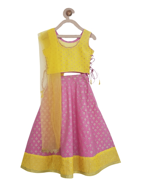 Campana Girls Yellow & Pink Woven Design Ready to Wear Lehenga & Blouse with Dupatta
Campana Girls Yellow & Pink Woven Design Ready to Wear Lehenga & Blouse with Dupatta