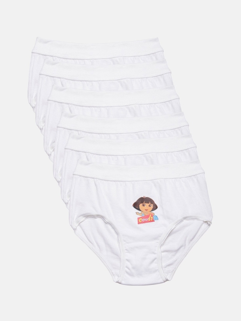 Red Rose Girls Pack Of 6 Assorted Basic Briefs BABY-09WH-20