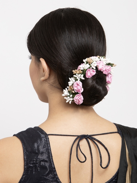 Moedbuille Pink Floral Design Off-White & Green Beaded and Lace Handcrafted Hair Accessory
Moedbuille Pink Floral Design Off-White & Green Beaded and Lace Handcrafted Hair Accessory