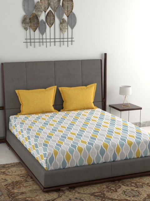 Trident Yellow & White Ethnic Motifs 144 TC Cotton 1 Queen Bedsheet with 2 Pillow Covers
Trident Yellow & White Ethnic Motifs 144 TC Cotton 1 Queen Bedsheet with 2 Pillow Covers
