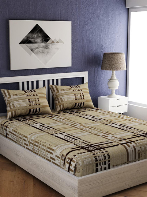 EverHOME Beige Abstract 210 TC Cotton 1 Extra Large Bedsheet with 2 Pillow Covers
EverHOME Beige Abstract 210 TC Cotton 1 Extra Large Bedsheet with 2 Pillow Covers