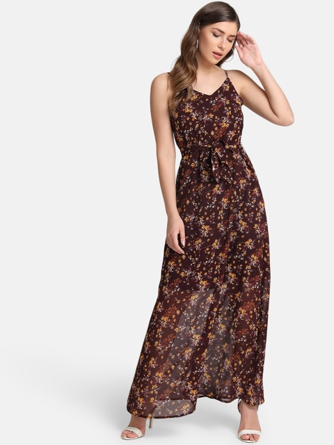 Kazo Women Maroon Printed Maxi Dress
