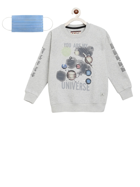 Lil Tomatoes Boys Grey Printed Sweatshirt