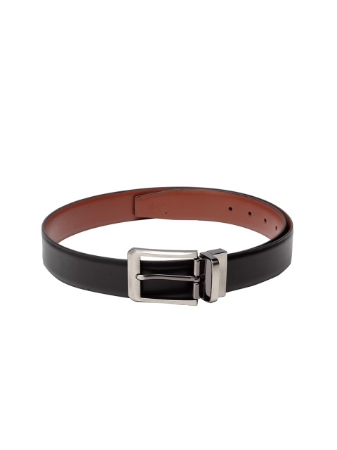 Teakwood Leathers Men Black & Brown Reversible Solid Leather Belt