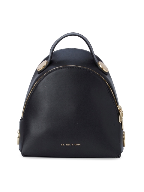 CHARLES & KEITH Women Black Solid Backpack