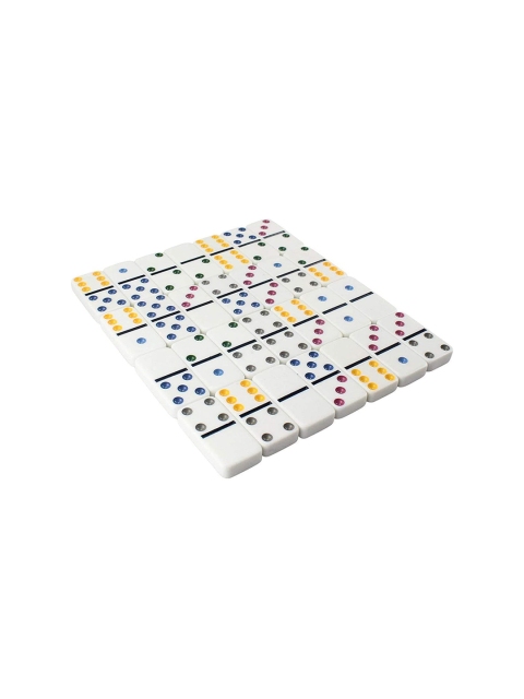 Webby Kids White & Black Double 6 Dot Dominoes Set With Metal Tin Case