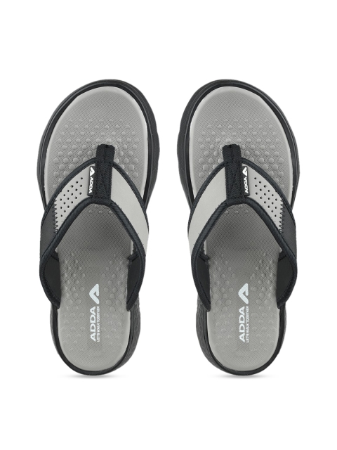 Adda Men Grey Solid Thong Flip-Flops