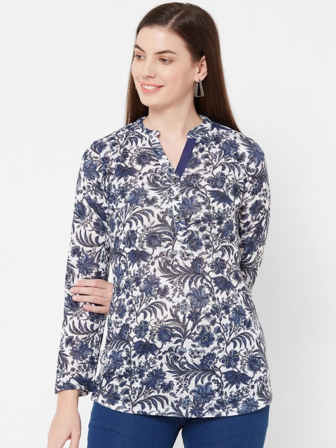 Juliet Women Navy Blue Printed Top