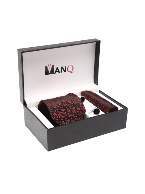 MANQ Men Black & Red Printed Accessory Gift Set