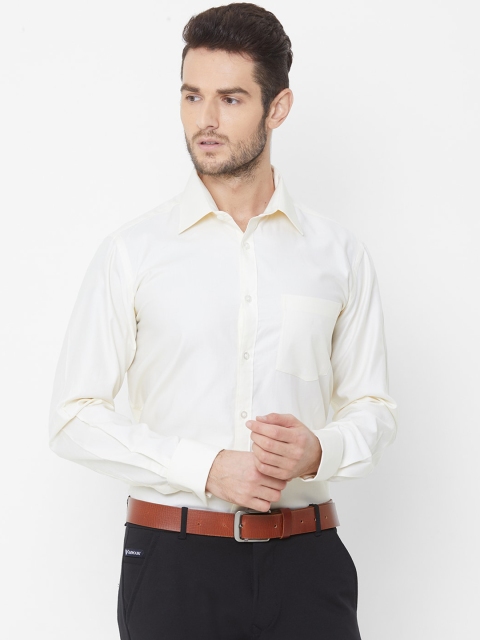 EQUINOX Men Off-White Regular Fit Solid Formal Shirt