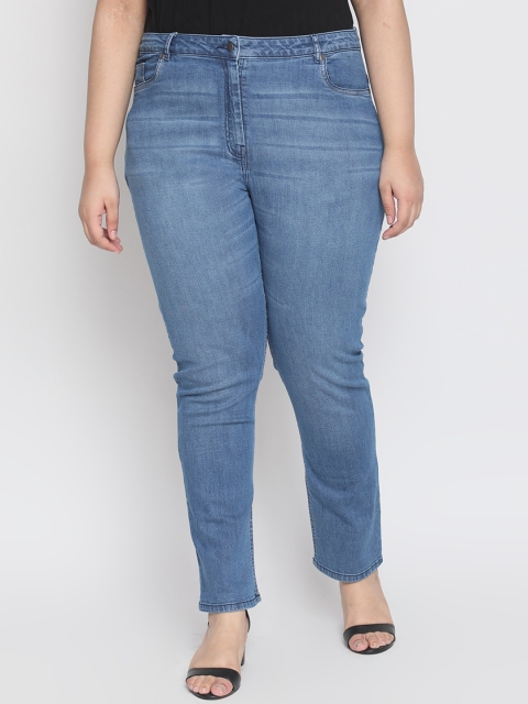 Amydus Women Navy Blue Regular Fit Mid-Rise Clean Look Stretchable Jeans