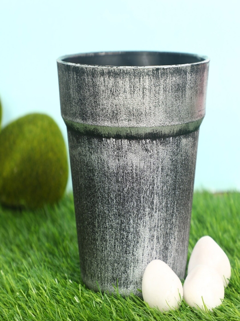 PolliNation Set of 2 Silver-Toned Indoor & Outdoor Antique Planter