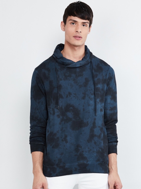 max Men Blue & Black Printed Sweatshirt
