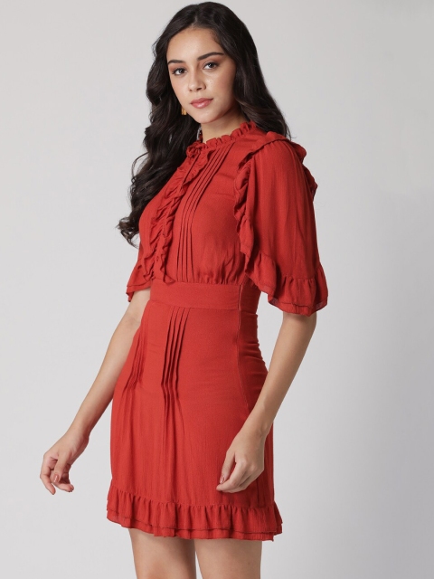 DIVA WALK EXCLUSIVE Women Red Solid Sheath Dress