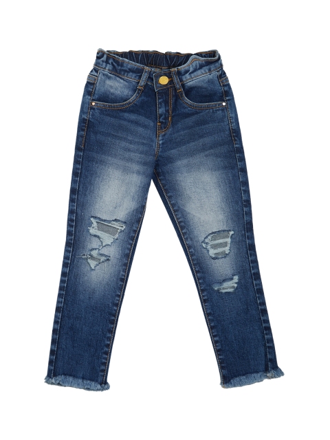 VITAMINS Girls Blue Skinny Fit Mid-Rise Mildly Distressed Jeans