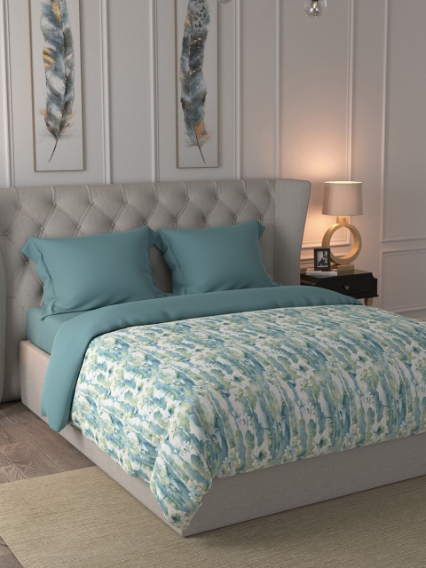 MASPAR Blue Abstract AC Room 110 GSM Double Bed Quilt