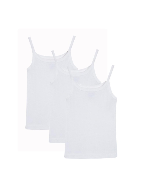 KiddoPanti Girls White Solid Innerwear Tank Vest AW20GTT001