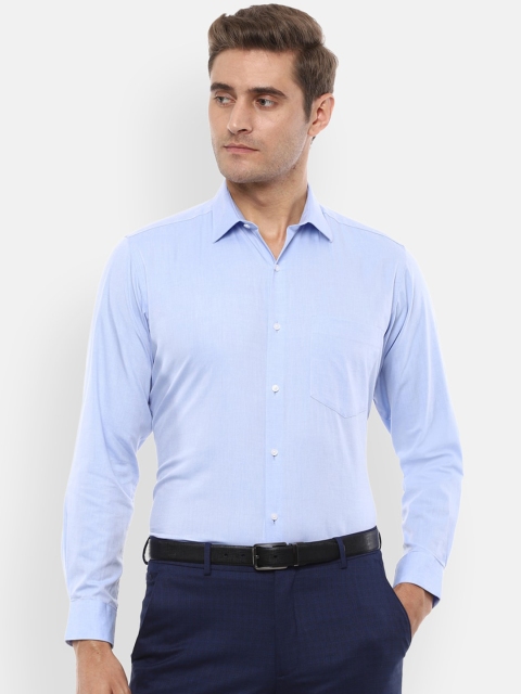 Van Heusen Men Blue Slim Fit Solid Formal Shirt