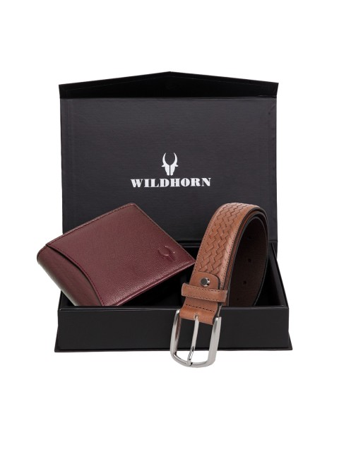 WildHorn Men Brown & Silver-Toned Textured RFID Protected Genuine Leather Accessory Gift Set
WildHorn Men Brown & Silver-Toned Textured RFID Protected Genuine Leather Accessory Gift Set