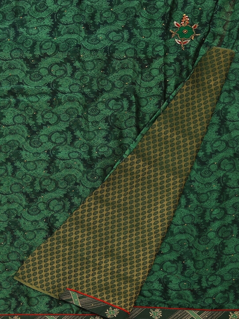 Pothys Green Printed Poly Georgette Saree