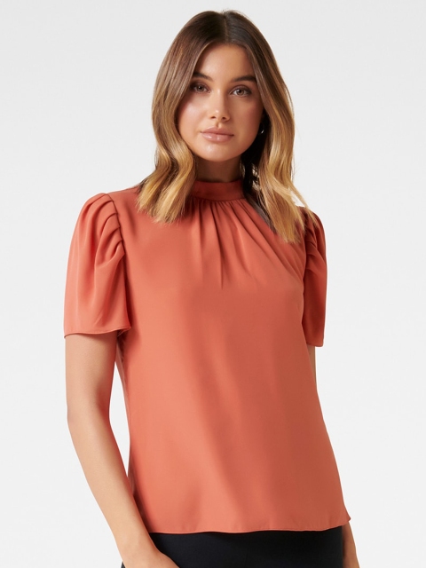 Forever New Women Orange Solid Top