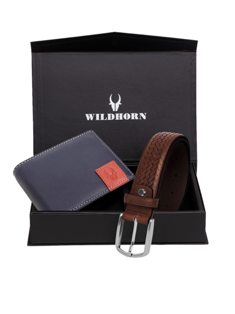 WildHorn Men Blue & Brown Textured RFID Protected Genuine Leather Accessory Gift Set
WildHorn Men Blue & Brown Textured RFID Protected Genuine Leather Accessory Gift Set