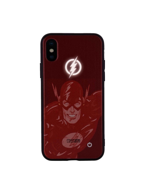 macmerise Rust-Red & White Fierce Flash Attack Lumous iPhone X Back Cover