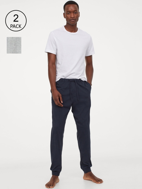 H&M Men 2-Pack Pyjama Bottoms, Blue