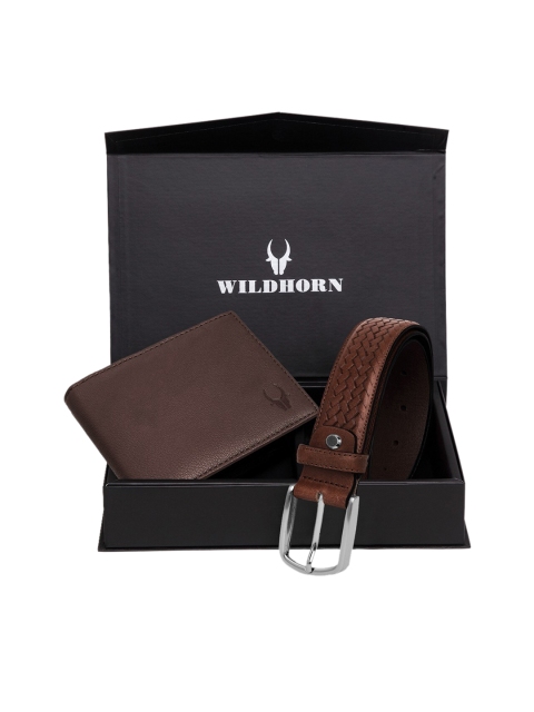 WildHorn Men Brown & Silver-Toned Textured RFID Protected Genuine Leather Accessory Gift Set
WildHorn Men Brown & Silver-Toned Textured RFID Protected Genuine Leather Accessory Gift Set