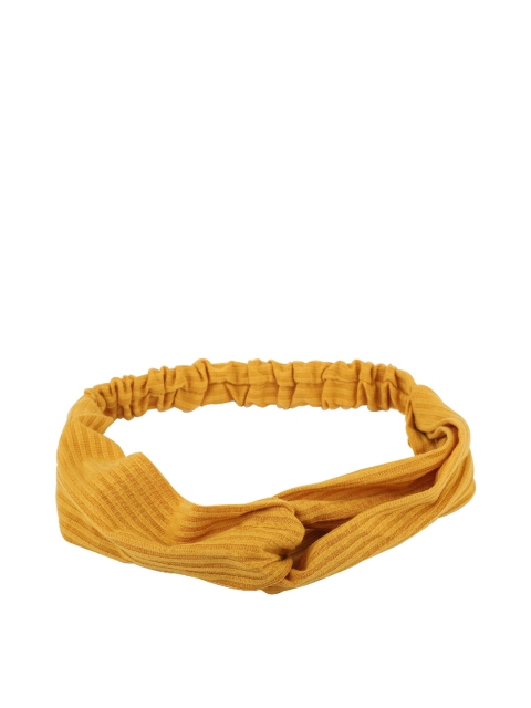 Bellofox Women Mustard Yellow Solid Hairband