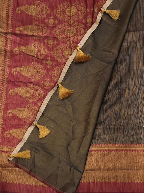 Pothys Grey Woven Design Jute Silk Saree