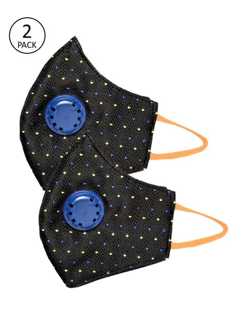 LUXURAZI Men 2 Pcs Embroidered 5-Ply Valved Anti-Bacterial Reusable Outdoor Masks, Black
LUXURAZI Men 2 Pcs Embroidered 5-Ply Valved Anti-Bacterial Reusable Outdoor Masks, Black