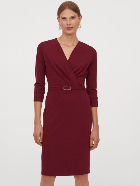 H&M Women Red Tailored Jersey Dress