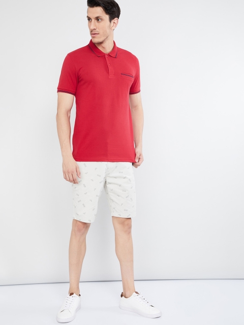 max Men Grey Solid Regular Shorts