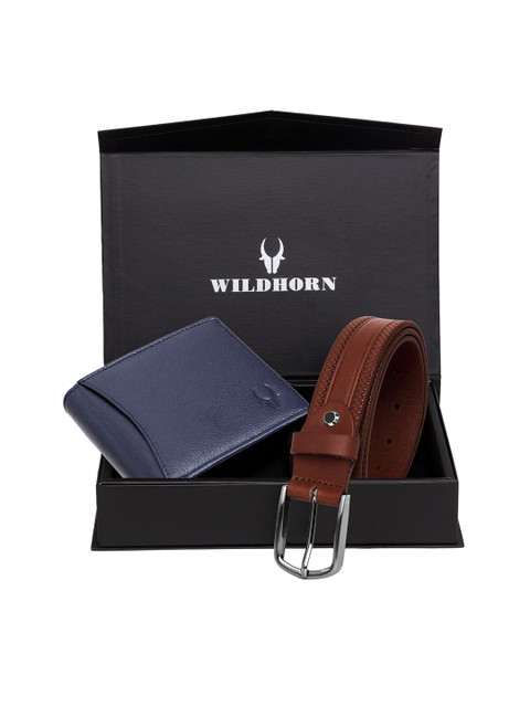 WildHorn Men Blue & Brown RFID Protected Genuine Leather Wallet & Belt Accessory Gift Set
WildHorn Men Blue & Brown RFID Protected Genuine Leather Wallet & Belt Accessory Gift Set