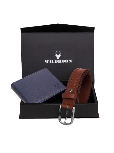 WildHorn Men Blue & Brown Textured Textured RFID Protected Genuine Leather Accessory Gift Set
WildHorn Men Blue & Brown Textured Textured RFID Protected Genuine Leather Accessory Gift Set