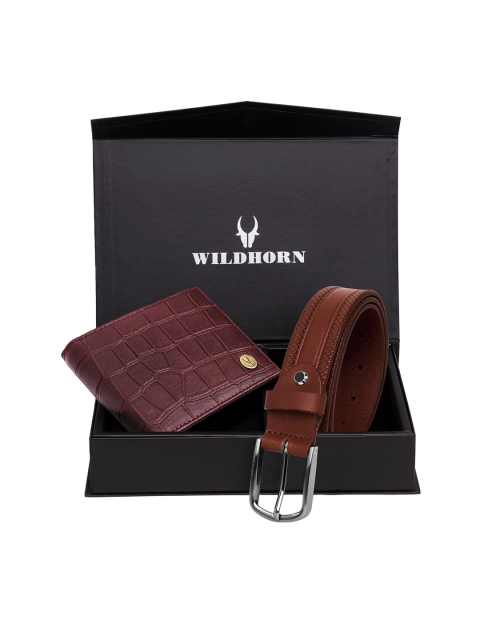 WildHorn Men Maroon & Brown Textured RFID Protected Genuine High Quality Leather Wallet & Belt Combo Gift Set
WildHorn Men Maroon & Brown Textured RFID Protected Genuine High Quality Leather Wallet & Belt Combo Gift Set