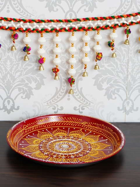 eCraftIndia Set Of 2 Red & White Handcrafted Decorative Pooja Thali With Toran Door Hanging
eCraftIndia Set Of 2 Red & White Handcrafted Decorative Pooja Thali With Toran Door Hanging