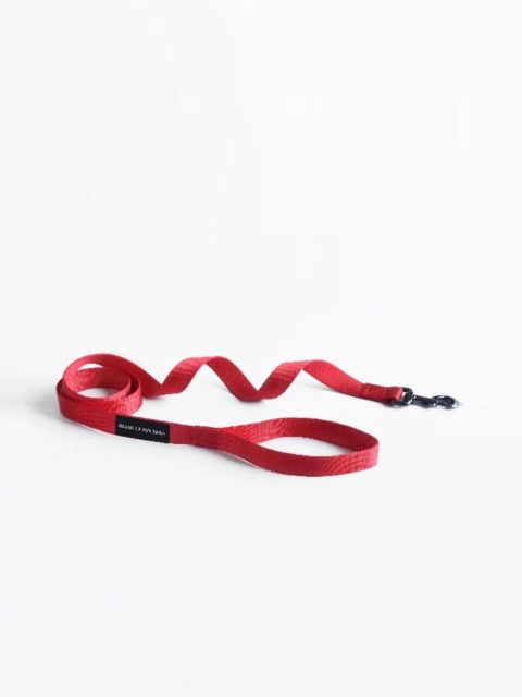 Heads Up For Tails Red Self Design Essentials Dog Leash