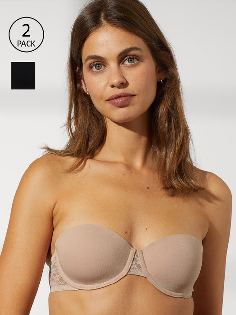H&M Women 2 Pack Strapless Bras 0505882006, Beige 
H&M Women 2 Pack Strapless Bras 0505882006, Beige