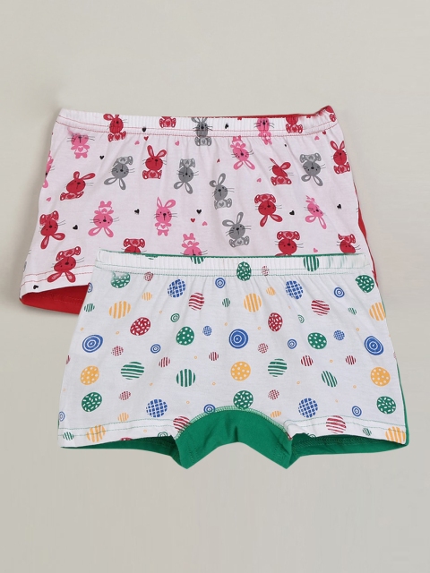 max Boys Pack Of 2 Printed Boy Shorts P18DIN02, Red