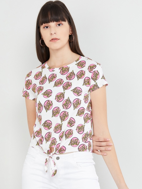 max Women Off-White Printed Top